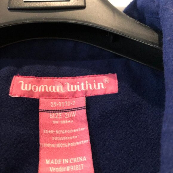 Beautiful royal blue wool coat. 20W EUC - Picture 4 of 4